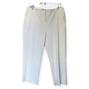 SALE! Evelyn & Arthur Off-White Cotton-Blend Cropped Pants - Size 14